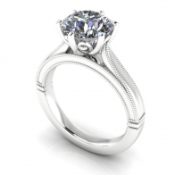 Crawford vintage inspired cathedral diamond engagement ring