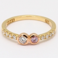 Vanguard Argyle pink and white diamond bezel ring