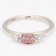 Bellissima Argyle pink and white round and pear-cut diamond floral cluster ring