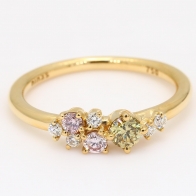 Carousel rainbow diamond cluster ring
