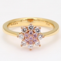 Precious Argyle pink diamond flower cluster halo ring