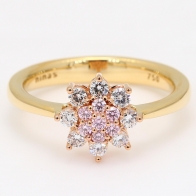 Precious Argyle pink diamond flower cluster halo ring