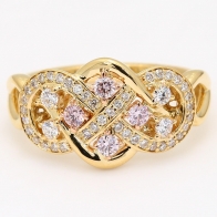 Morgana Argyle pink and white diamond Celtic ring