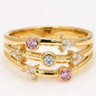 Destiny Argyle pink and Argyle blue diamond ring