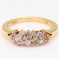 Aquila rainbow diamond cluster ring
