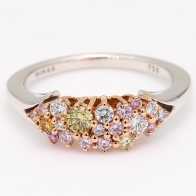 Aquila rainbow diamond cluster ring
