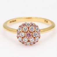 Flourish Argyle pink and white diamond flower cluster halo ring