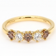 Daphne champagne and white diamond ring