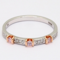 Trio Argyle Pink And White Diamond Wedding Ring