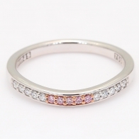 Espouse Argyle pink and white diamond curved ring