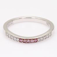 Espouse Argyle pink and white diamond curved ring