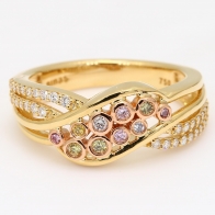 Shimmer rainbow diamond ring