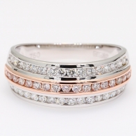 Valentina Argyle light pink champagne diamond band ring