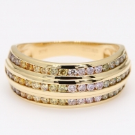 Valentina rainbow diamond band ring