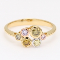 Chromelle rainbow diamond ring