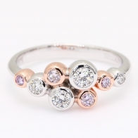 Luminescence purple and white diamond ring