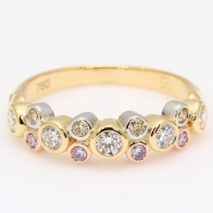 Revelry rainbow diamond band ring