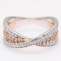 Chrysler Argyle intense pink champagne and white diamond dress ring