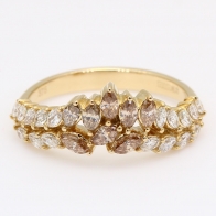 Menzel marquise-cut champagne and white diamond ring