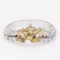 Menzel marquise-cut fancy yellow and white diamond ring