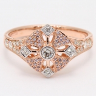 Antoinette Argyle pInk and white diamond cross ring