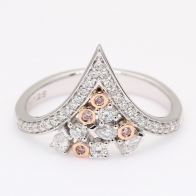 Lilibet Argyle light pink champagne and round-cut white diamond dress ring