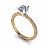 Union channel set solitaire diamond engagement ring