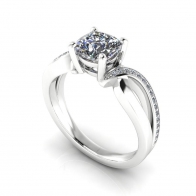 La Marie split shank channel set diamond engagement ring