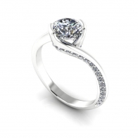 Mae twist solitaire diamond engagement ring