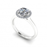Devotion halo diamond engagement ring
