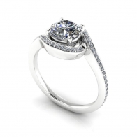 Pinto channel set halo diamond engagement ring