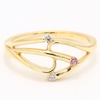 Triple Treat Argyle Pink and White Diamond Ring