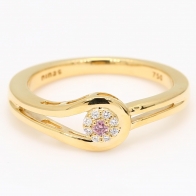 Arya Argyle pink and white diamond halo loop ring