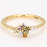 Festiva blue rainbow diamond cluster ring