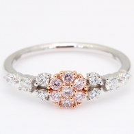 Jamila Argyle pink and white diamond floral cluster ring