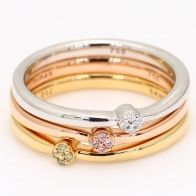 Heron Argyle pink green and white diamond three-ring stack