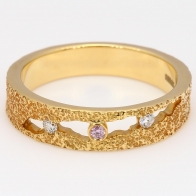 Katherine Argyle pink and white diamond textured ring