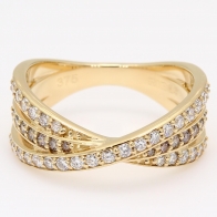 Chrysler champagne and white diamond dress ring