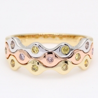 Volare rainbow diamond band ring