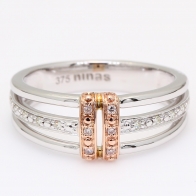 Francesca Argyle light pink champagne and round-cut white diamond dress ring