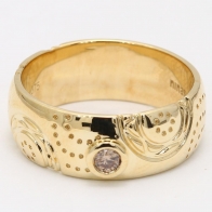 Oasis champagne diamond etched ring