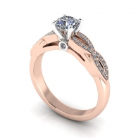 Vow split shank channel set diamond engagement ring