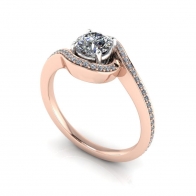 Pinto channel set halo diamond engagement ring