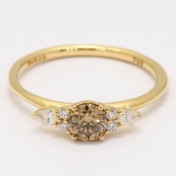 Cedar champagne and white diamond ring