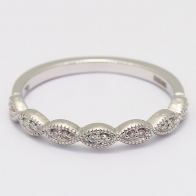 Hepburn Argyle Pink and White Diamond Art Deco Ring