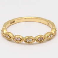 Hepburn Argyle pink and white diamond art deco ring