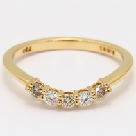 Convex champagne and white diamond stackable ring
