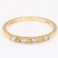 Motif yellow and white diamond stackable ring