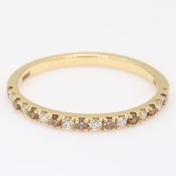 Medley champagne and white diamond stackable ring