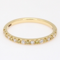 Medley yellow and white diamond stackable ring